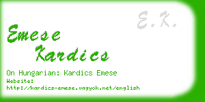 emese kardics business card